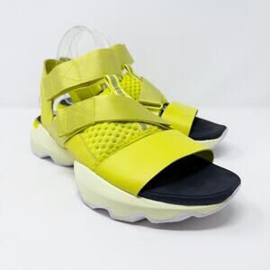 Sorel Neon Yellow and Black Chunky Strappy Flat Sandals Women's US Size 12 EUC